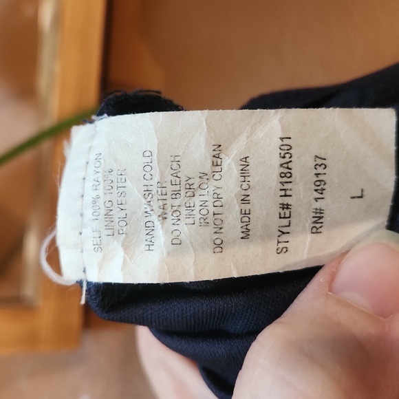 YaYa & Co. Dress, large(fits more like a medium), blue with floral and strips - Picture 6 of 6